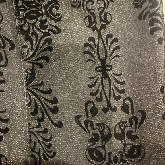 Bisou Bisou Michele Bohbot Black Flocked Skinny Jeans Size 4 - Picture 8 of 8